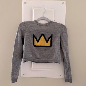 Alice + Olivia AO X Basquiat Nikia crown sweater